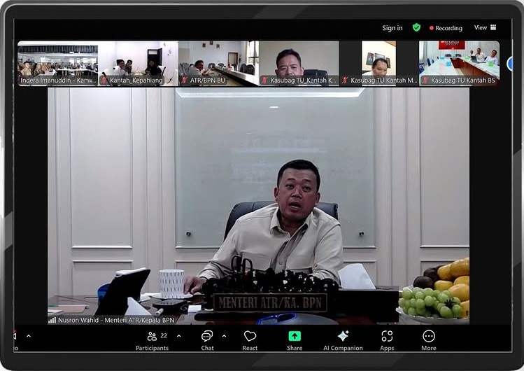 Pesan Menteri Nusron kepada Jajaran Kanwil BPN Provinsi NTB dan Bengkulu: Kita Tata SDM Sesuai dengan Beban Kerja