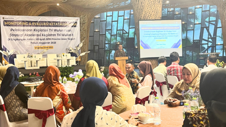 Kantor Pertanahan Kabupaten Pati Hadiri Monitoring dan Evaluasi Ketatausahaan oleh Kanwil BPN Provinsi Jawa Tengah