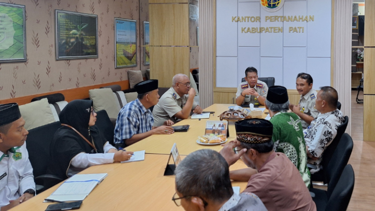 Kantor Pertanahan Kabupaten Pati Gelar Rapat Percepatan Pendaftaran Tanah Wakaf dan Rumah ibadah di Kabupaten Pati