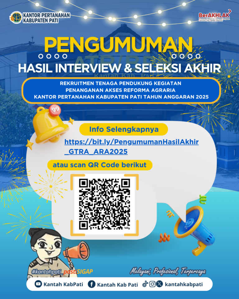Pengumuman Hasil Interview & Seleksi Akhir Rekruitmen Tenaga Pendukung ARA TA 2025
