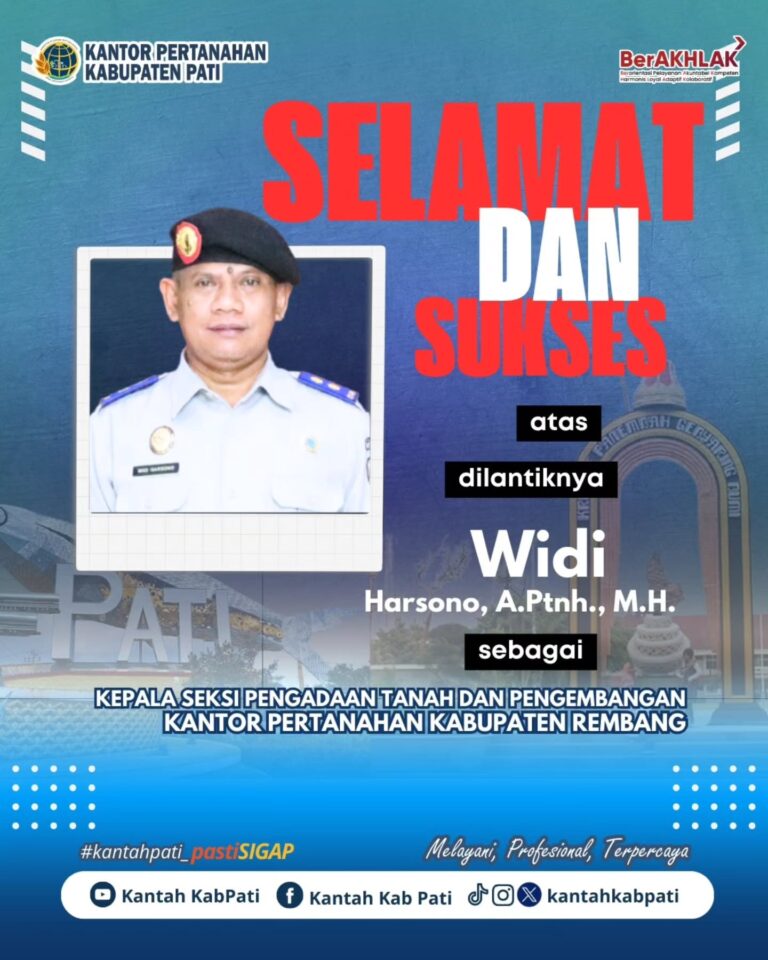 Dengan Doa dan Harapan, Kantor Pertanahan Kabupaten Pati Lepas Widi Harsono ke Tugas Baru