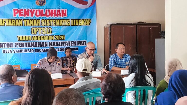 Kantor Pertanahan Kabupaten Pati menggelar penyuluhan di Balai Desa Sambirejo, Kecamatan Tlogowungu