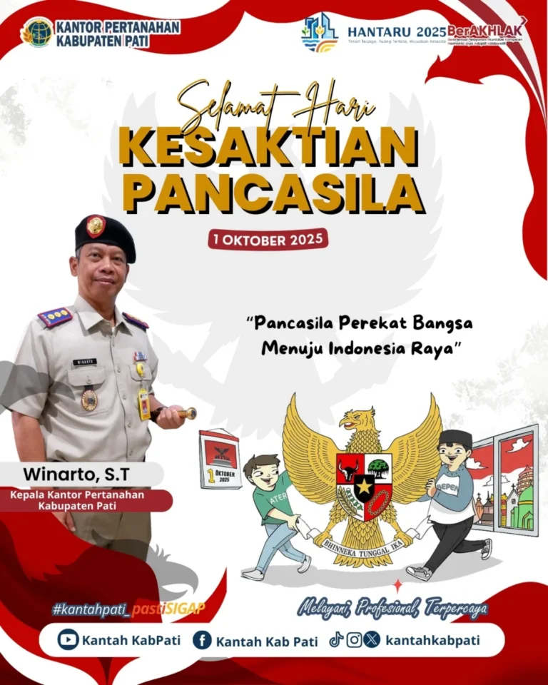 Hari Kesaktian Pancasila, Kantor Pertanahan Kabupaten Pati Berikan Ucapan
