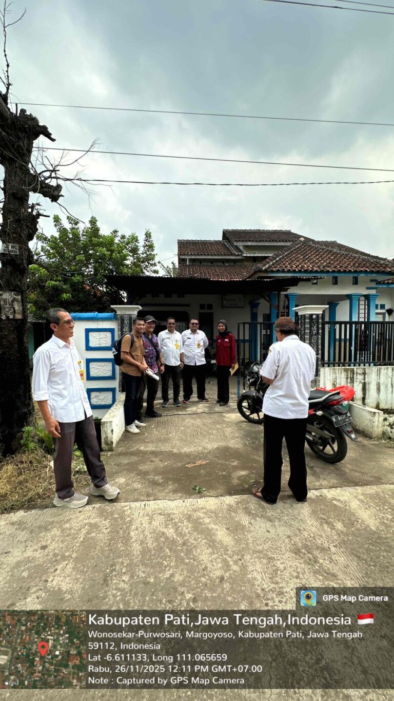 Kantor Pertanahan Kabupaten Pati melaksanakan kegiatan penelitian lapang oleh Tim Panitia Pemeriksaan Tanah A untuk permohonan Hak Guna Bangunan (HGB) di Desa Sekarjalak, Kecamatan Margoyoso, 26 November 2025