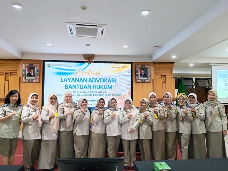 Kantor Pertanahan Kabupaten Pati menghadiri undangan Sosialisasi layanan Advokasi Bantuan Hukum di Lingkungan Kantor Wilayah BPN Provinsi Jawa Tengah, 16 Desember 2025