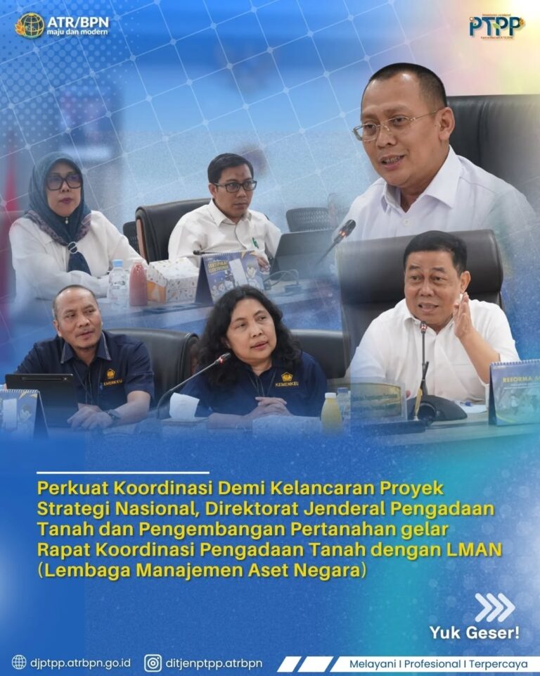 Perkuat Koordinasi Demi Kelancaran Proyek Strategi Nasional, Direktorat Jenderal Pengadaan Tanah dan Pengembangan Pertanahan gelar Rapat Koordinasi Pengadaan Tanah dengan LMAN (Lembaga Manajemen Aset Negara).