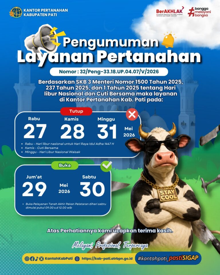 📢 PENGUMUMAN LAYANAN PERTANAHAN 📢
