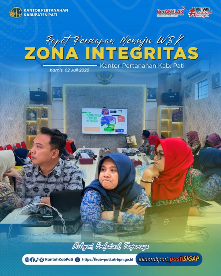 Kepala Subbagian Tata Usaha Kantor Pertanahan Kabupaten Pati Pimpin Monitoring dan Evaluasi Pembangunan Zona Integritas Menuju WBK