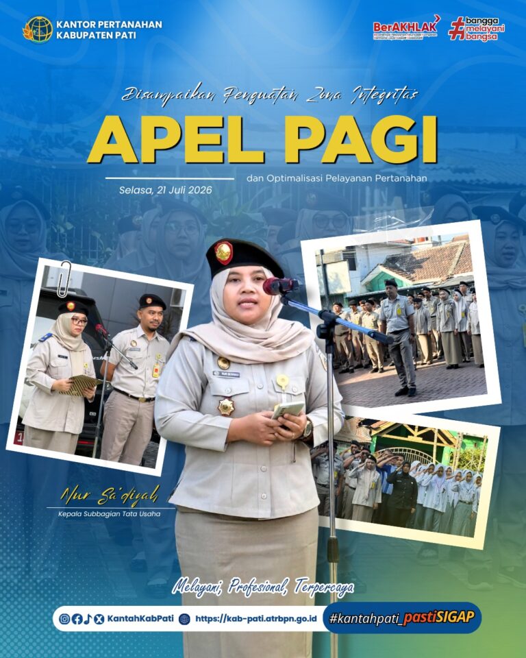 Apel Pagi Kantor Pertanahan Kabupaten Pati Tekankan Penguatan Zona Integritas dan Optimalisasi Pelayanan