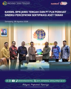 Kantor Wilayah Badan Pertanahan Nasional (BPN) Provinsi Jawa Tengah menerima audiensi dari PT PLN (Persero) di Ruang Rapat Merapi