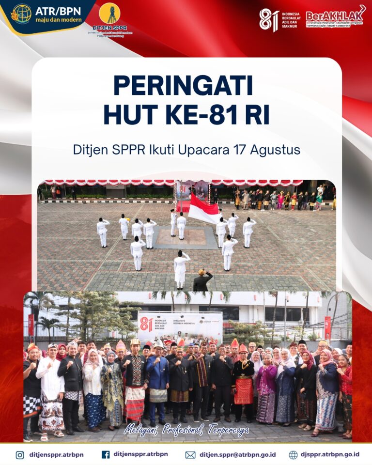 Delapan puluh satu tahun sudah sang saka Merah Putih berkibar teguh di atas bumi pertiwi. Segenap jajaran Kementerian Agraria dan Tata Ruang/Badan Pertanahan Nasional (ATR/BPN) dengan penuh khidmat menggelar upacara peringatan Hari Ulang Tahun ke-81 Kemerdekaan Republik Indonesia pada 17 Agustus 2026.