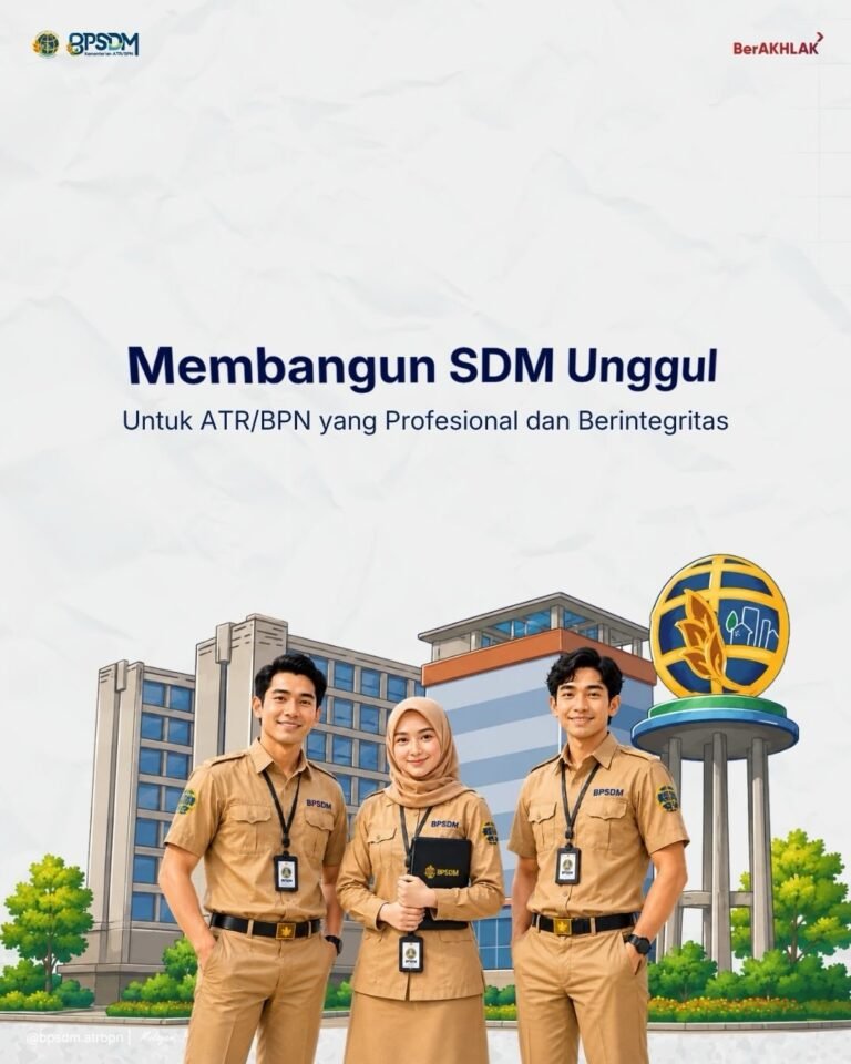 SDM yang unggul menjadi salah satu kunci dalam mewujudkan ATR/BPN yang profesional dan berintegritas. Perkembangan teknologi, transformasi digital, serta kebutuhan kompetensi yang semakin kompleks menuntut SDM ATR/BPN untuk terus belajar, beradaptasi, dan berkembang.