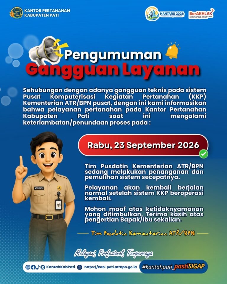 PENGUMUMAN GANGGUAN LAYANAN KKP