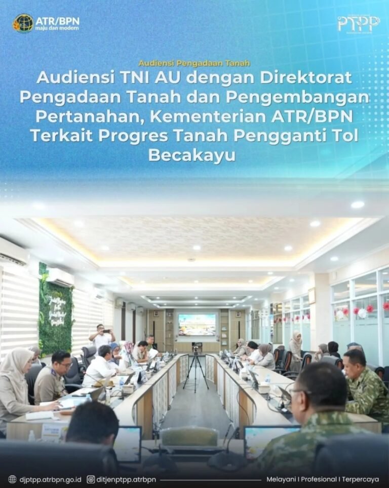 Audiensi TNI AU dengan Direktorat Pengadaan Tanah dan Pengembangan Pertanahan, Kementerian ATR/BPN Terkait Progres Pengadaan Tanah Pengganti Tol Becakayu.