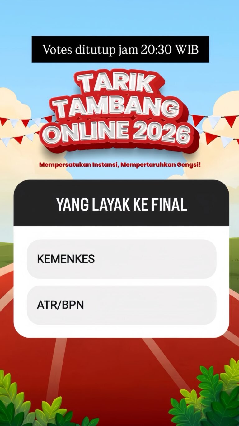 Halo #SobATRBPN! Kami memanggil seluruh insan pertanahan dan tata ruang untuk berpartisipasi merapatkan barisan satukan komando dalam Babak Penyisihan Lomba Tarik Tambang Virtual Kementerian ATR/BPN VS KEMENKES melalui tautan berikut ya, Sob☝🏼