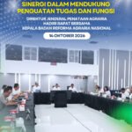 Direktur Jenderal Penataan Agraria, Embun Sari bersama jajaran menghadiri Rapat Tindak Lanjut Pembentukan Badan Reforma Agraria Nasional yang dilaksanakan di Aula Prona