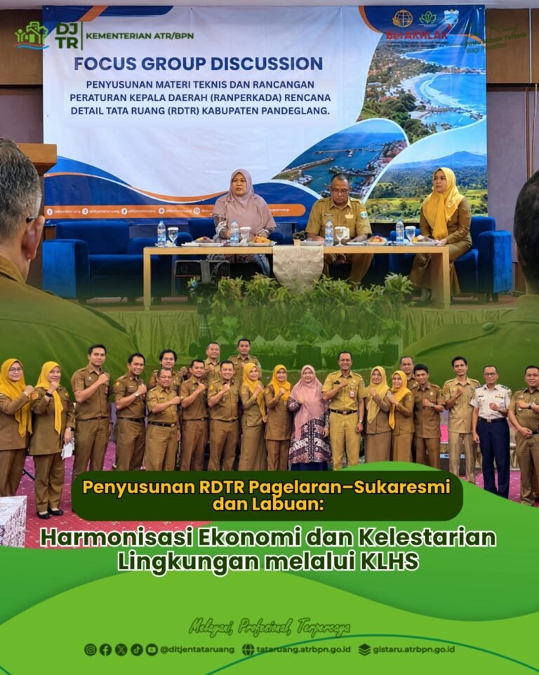 Direktorat Jenderal Tata Ruang Kementerian Agraria dan Tata Ruang/Badan Pertanahan Nasional (ATR/BPN) menggelar Focus Group Discussion 1 (FGD-1) Rencana Detail Tata Ruang (RDTR) dan Konsultasi Publik 1 (KP-1) Kajian Lingkungan Hidup Strategis (KLHS) guna membahas Penyusunan Materi Teknis dan Rancangan Peraturan Kepala Daerah (Ranperkada) RDTR Kabupaten Pandeglang