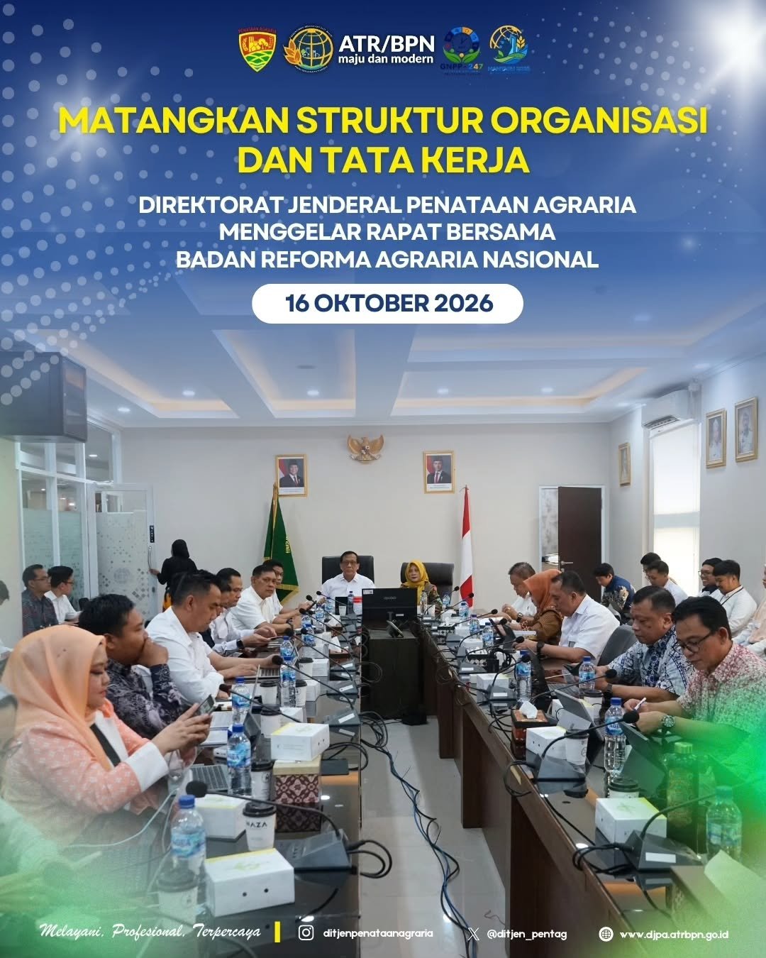 Direktorat Jenderal Penataan Agraria menggelar Rapat Pembahasan Struktur Organisasi dan Tata Kerja (SOTK) bersama Badan Reforma Agraria Nasional (BRAN)